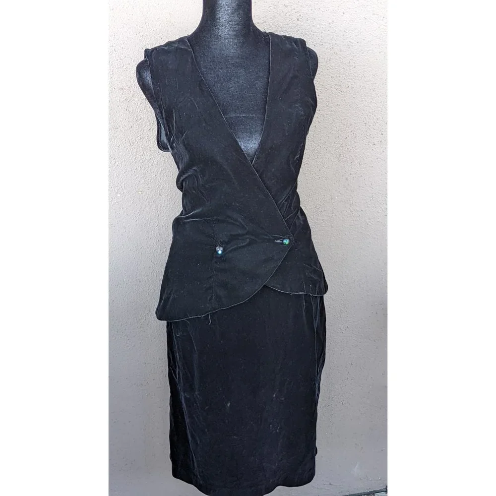 💜✨Black Velvet w/Lace Set - Back View - Picture 1 of 10